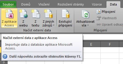 Externí data z Accessu