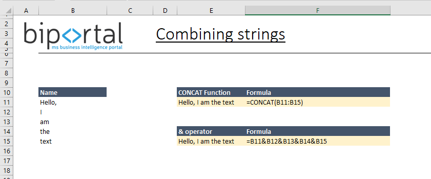 text functions - combining strings