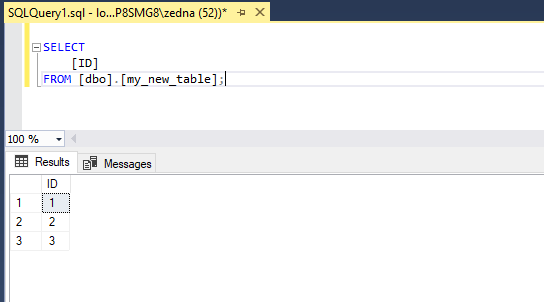 simple sql script - query into table